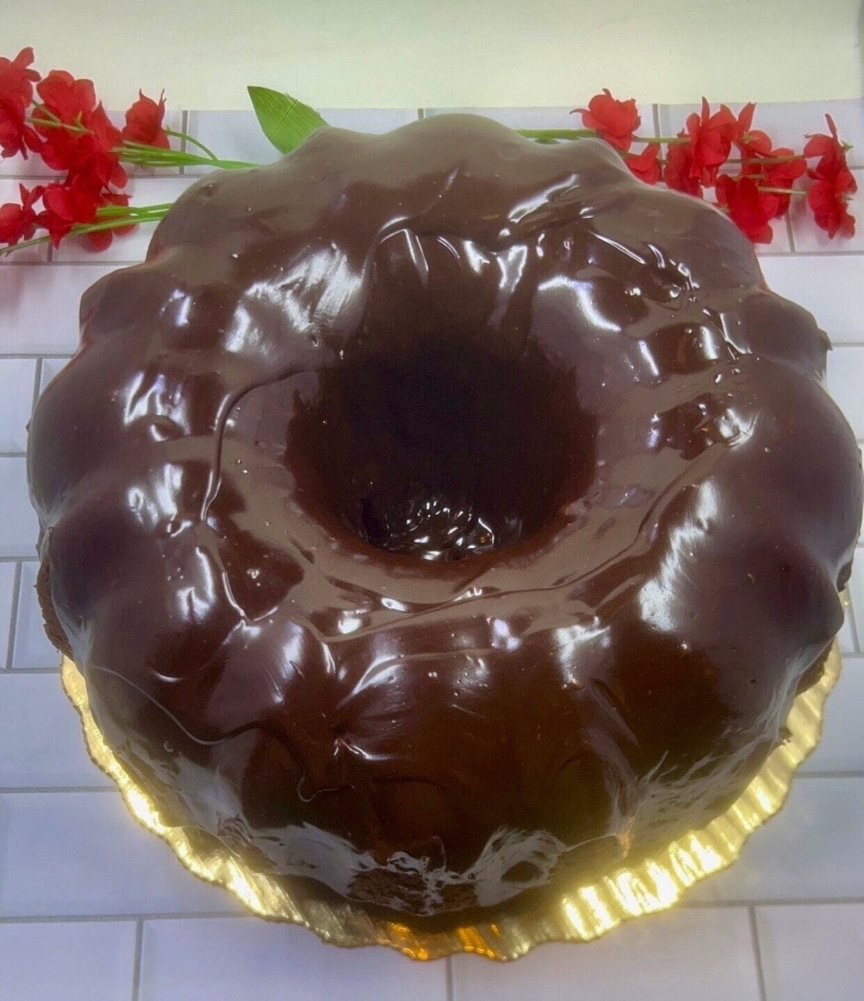 Chocolate Brownie Cake with Ganache Glaze