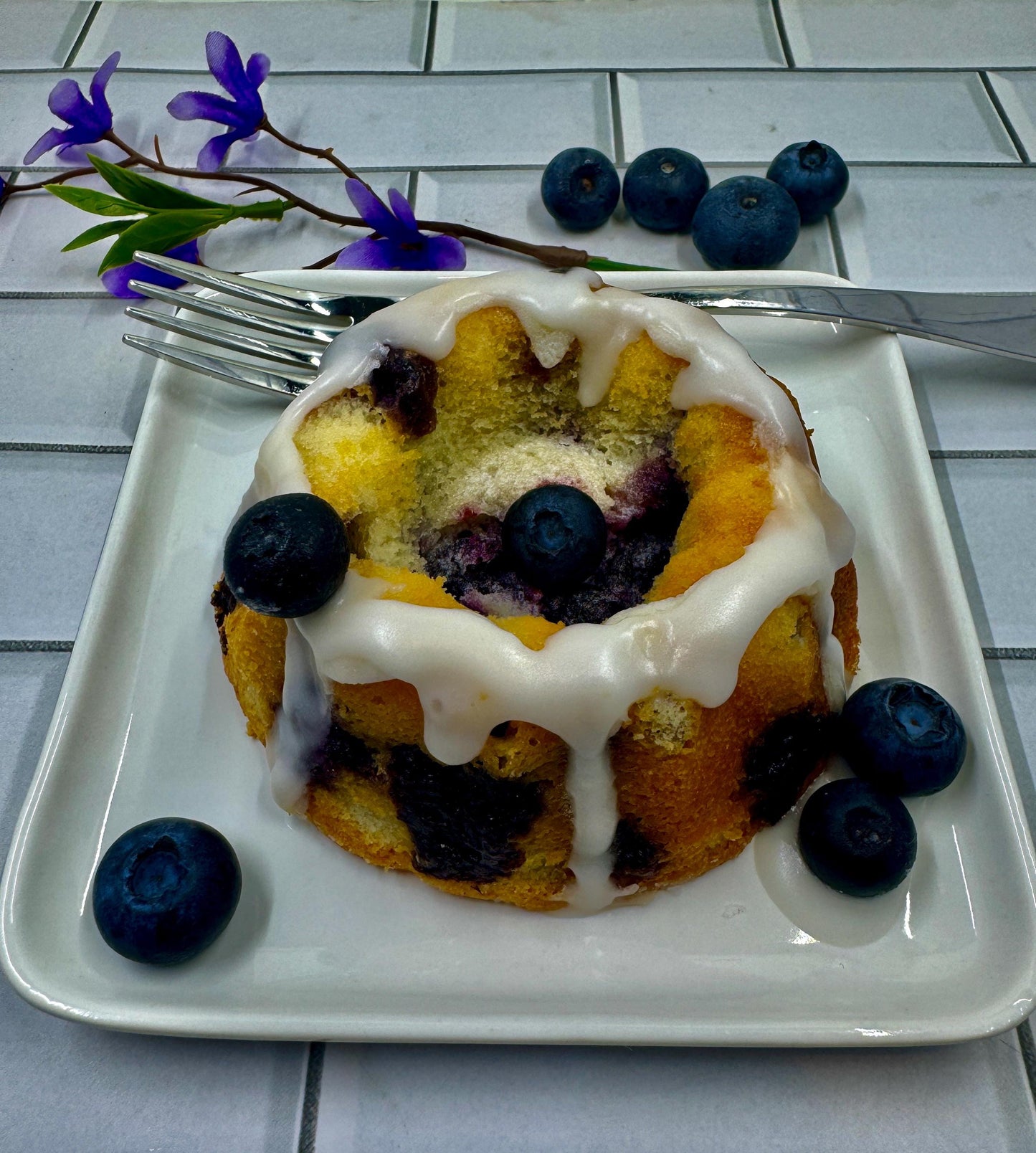 Mini Lemon Blueberry Bundt Cakes (4 inch) One Dozen